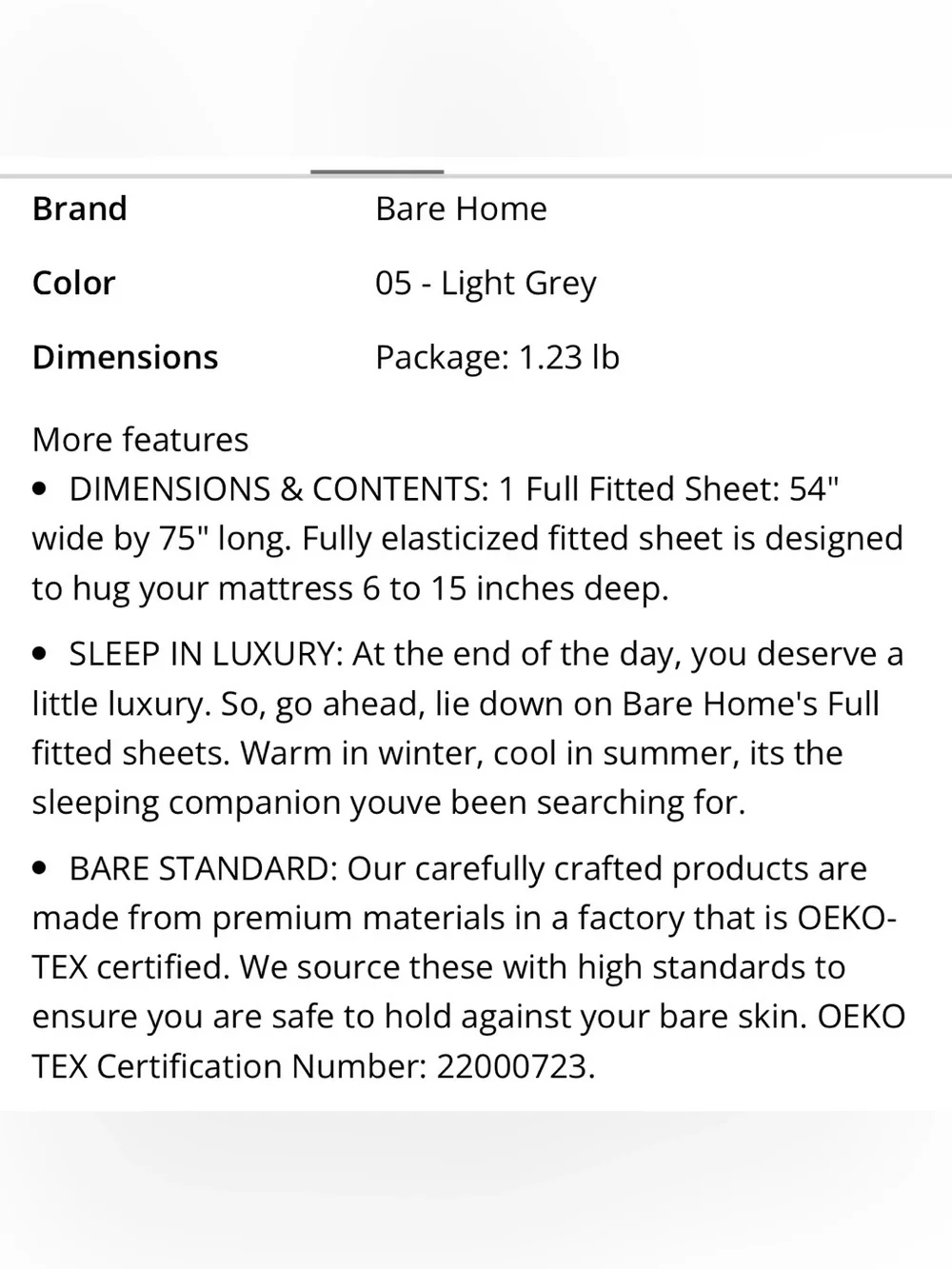 FULL SIZE Fitted Sheet 1800 Ultra-Soft LIGHT GRAY